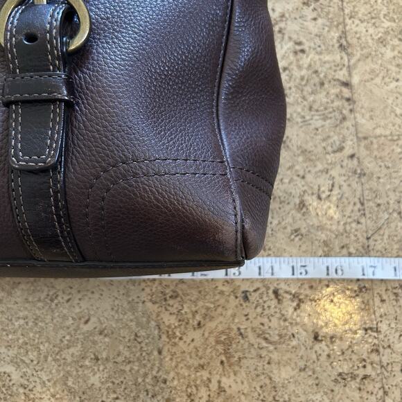 Vintage Y2K Coach Chelsea Satchel Brown Pebbled Leather Purse Shoulder Bag - Picture 6 of 8